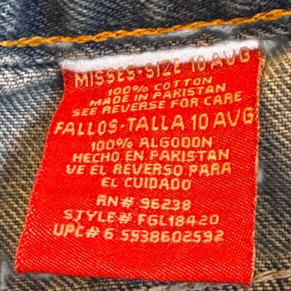 Vintage Faded Glory Size 10 AVG High Rise Straight Leg 100% Blue Jeans - Picture 6 of 8